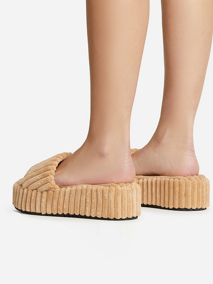 Toweling Platform Slide White / 6