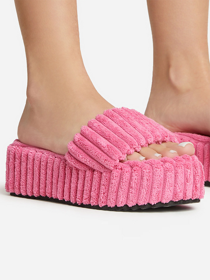 Toweling Platform Slide Rose / 5/5.5
