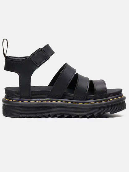 Leather Buckle Platform Sandals White / 7.5/8