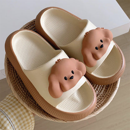 Cute Puppy Shaped Slides White / EU:39-40:US Women's 8-9.5 Men's 5.5-7