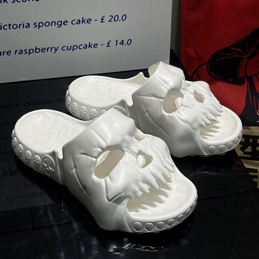 Stylish Skull Shape Design Slides White / EU:36-37:US Women's 5-6.5