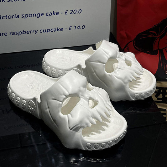 Stylish Skull Shape Design Slides White / EU:36-37:US Women's 5-6.5