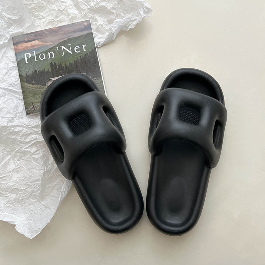 Stylish Hollow Out Slides Black / EU:36-37:US Women's 5-6.5