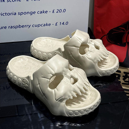 Stylish Skull Shape Design Slides White / EU:38-39:US Women's 7-8.5 Men's 4.5-6
