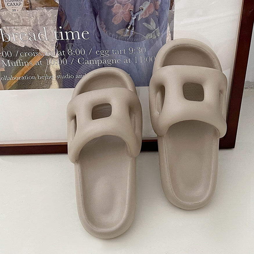 Stylish Hollow Out Dseign Slides Khaki / EU:36-37:US Women's 5-6.5