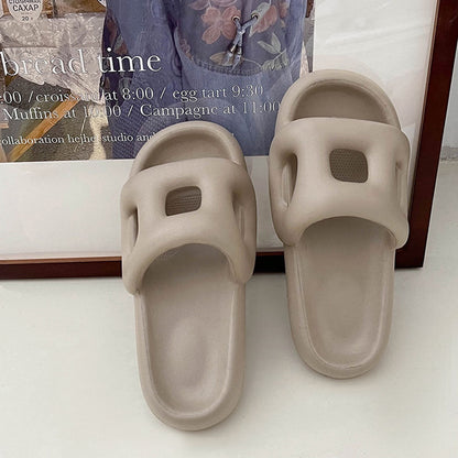 Stylish Hollow Out Dseign Slides Khaki / EU:36-37:US Women's 5-6.5