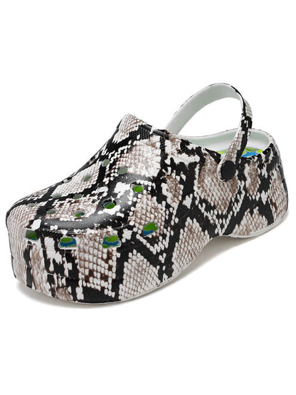 Casual Thick Sole Hole Sandals Leopard / 5/5.5