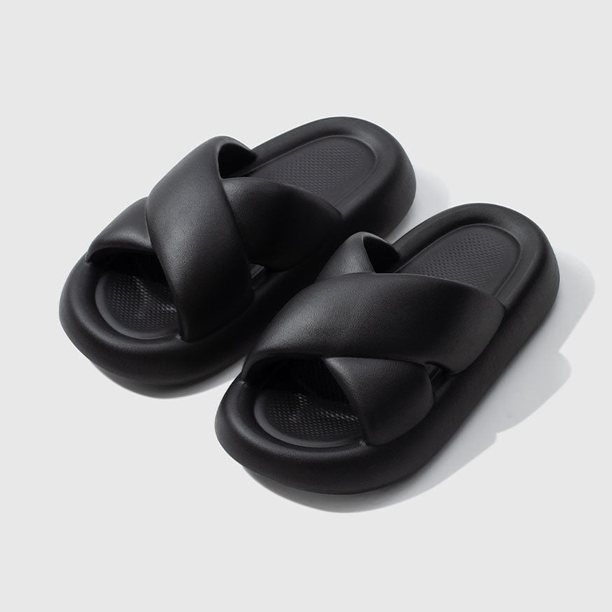 Chunky Platform Cross Slides Green / EU:37-38:US Women's 6-7.5