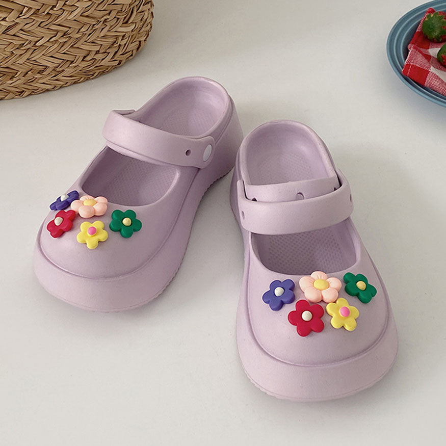 Colorful Flower Decor Beach Shoes Purple / EU:35-36:US Women's 4-5.5