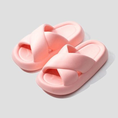 Chunky Platform Cross Slides Green / EU:35-36:US Women's 4-5.5