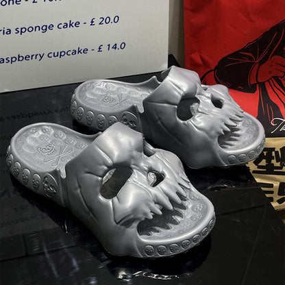 Stylish Skull Shape Design Slides Beige / EU:36-37:US Women's 5-6.5