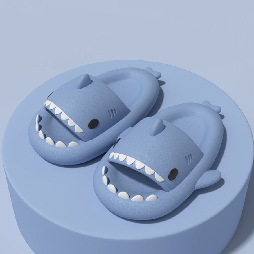 Chunky Platform Shark Shaped Slides Blue / EU:36-37:US Women's 5-6.5