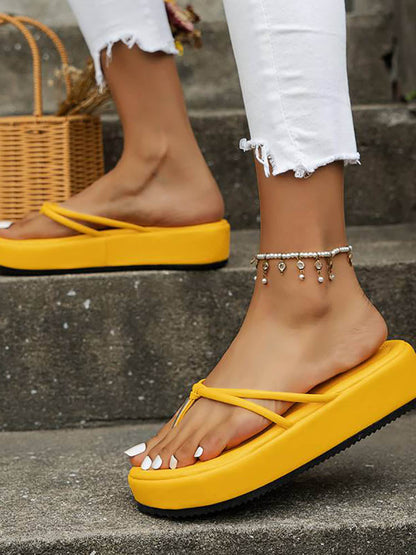 Beach Thick Sole Flip-Flops Yellow / 6.5/7