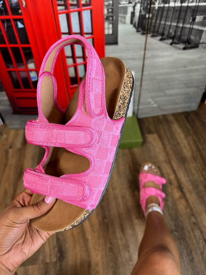 Velcro Flat Sandals Rose / 5/5.5