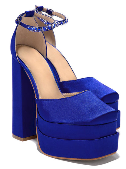 Rhinestone Decor Platform Heels Red / 5/5.5