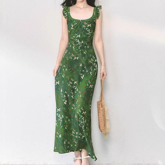 Printed Forest Slim Dresses