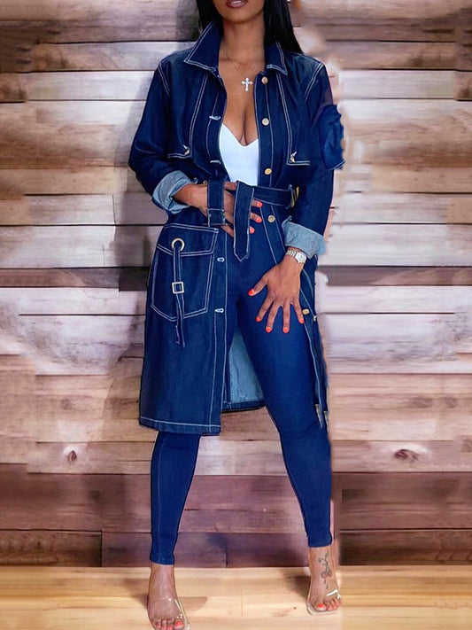 Denim Trench Coat Navy / S