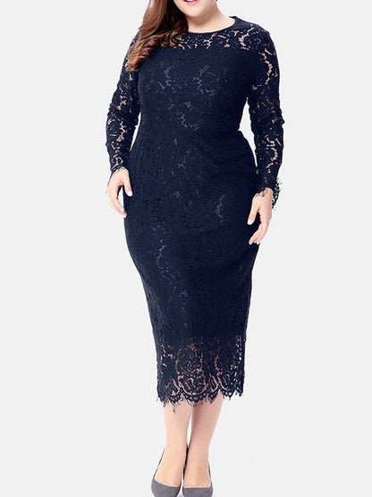 Elegant Lace Maxi Dress White / 2XL