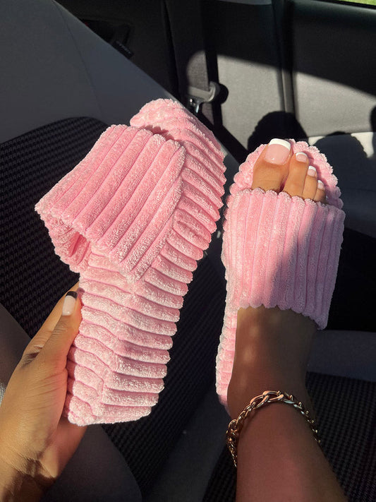 Toweling Platform Slide Pink / 5/5.5