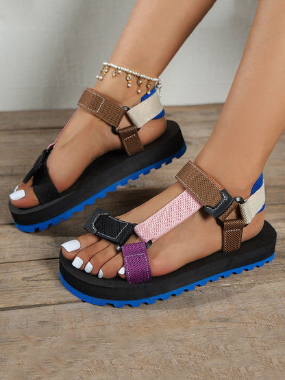 Velcro Beach Sandals Brown Purple / 7.5/8